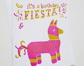 Birthday Card - Letterpress Greeting Card - Happy Birthday Fiesta