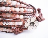 Pink Bracelet Wrap Bracelet Lepidolite Bracelet 5X Wrap Bracelet