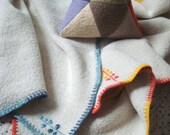 Twin Baby Blankets / Mini Blankets / Ivory Wool Boucle Blankets / Crib Blankets / Gift Set / Set of Two