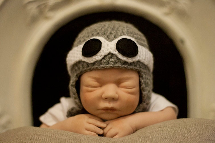 Original Aviator Hat and Goggles baby, toddler and child- Brown