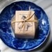 BAY RUM SHAVING Soap and Antique Flow Blue Dish