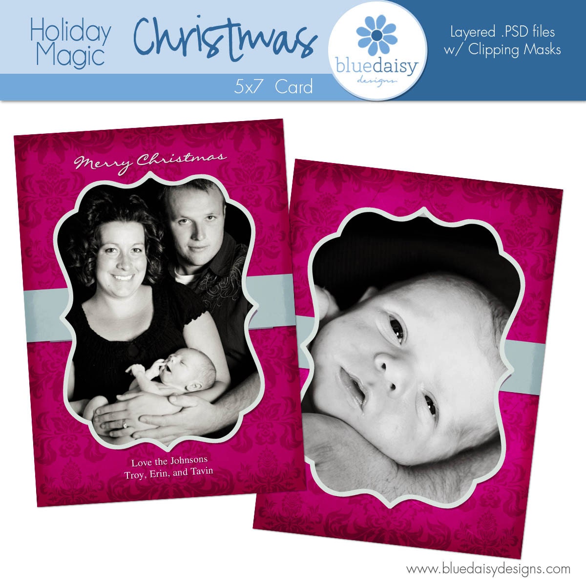 5 x 7 Holiday Magic (Card 4) - Photographer Template