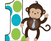 Monkey Birthday Shirt Personalized Matching Invitations and Decorations Available Il_170x135