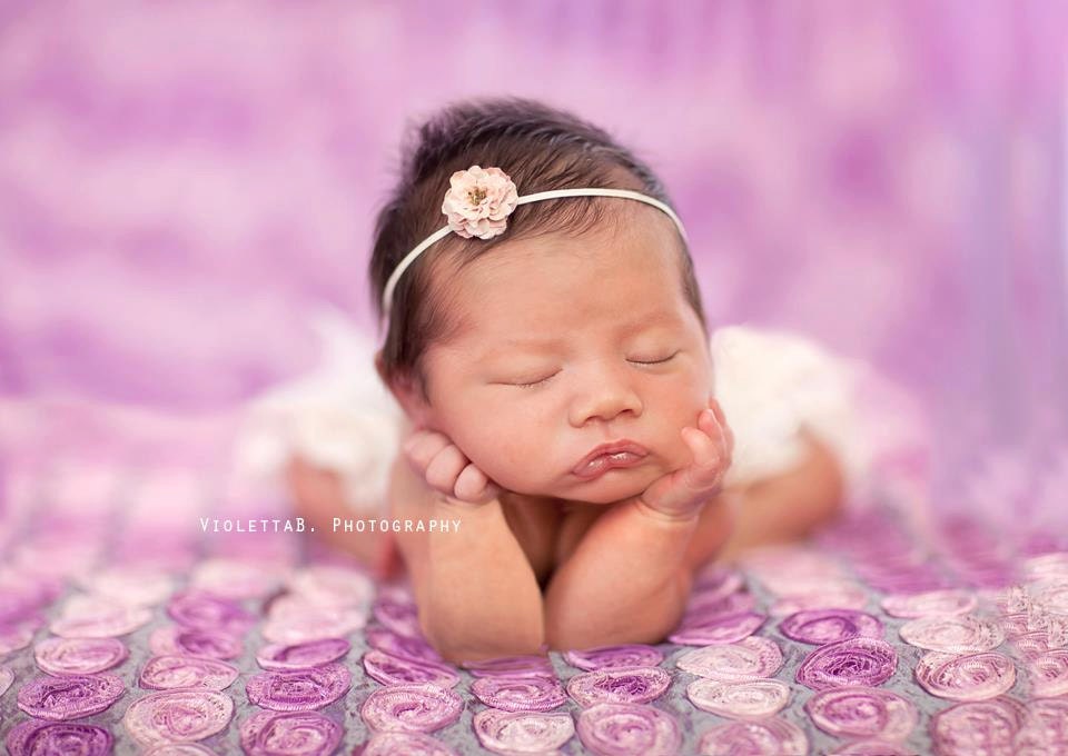 pink small flower headband, pink baby headband, small flower headband, newborn photography prop