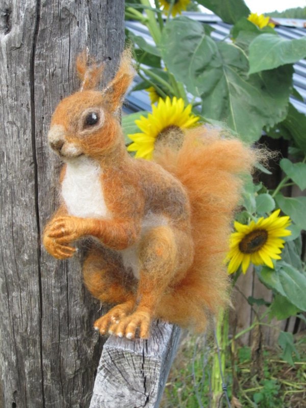 Red Squirrel, needle felted animal made to order