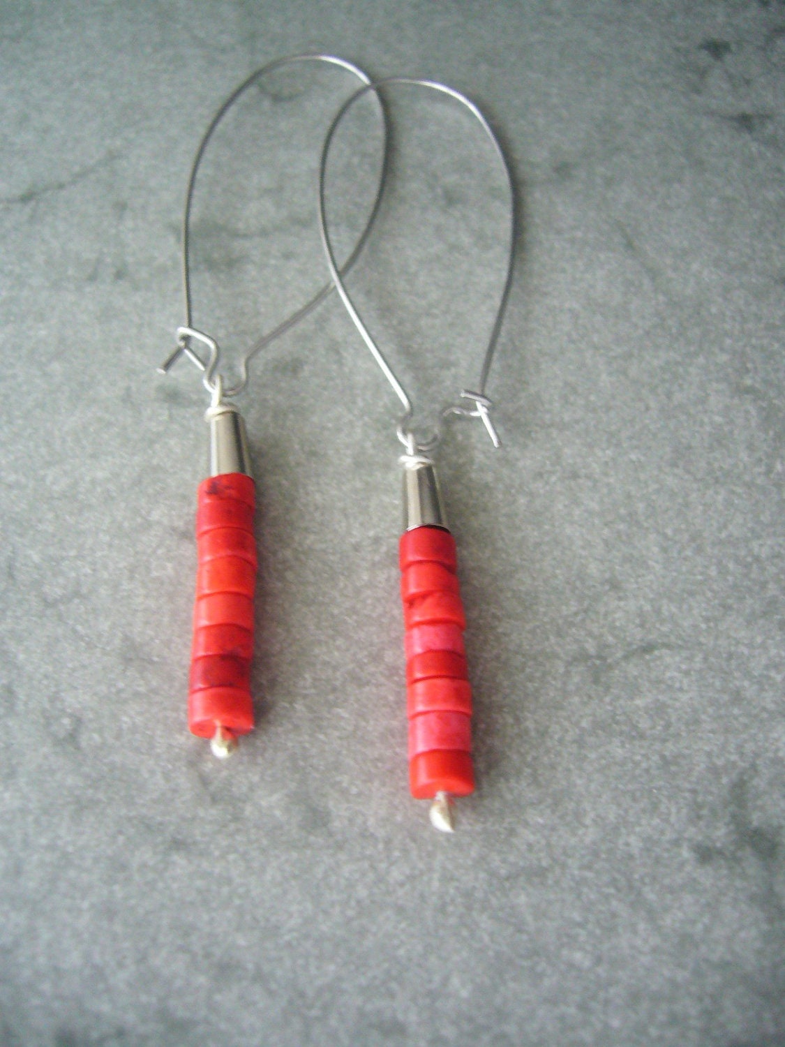 Red coral earrings