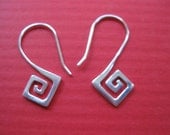 Sterling silver tribal swirl earrings Handmade for regular size pierced ears