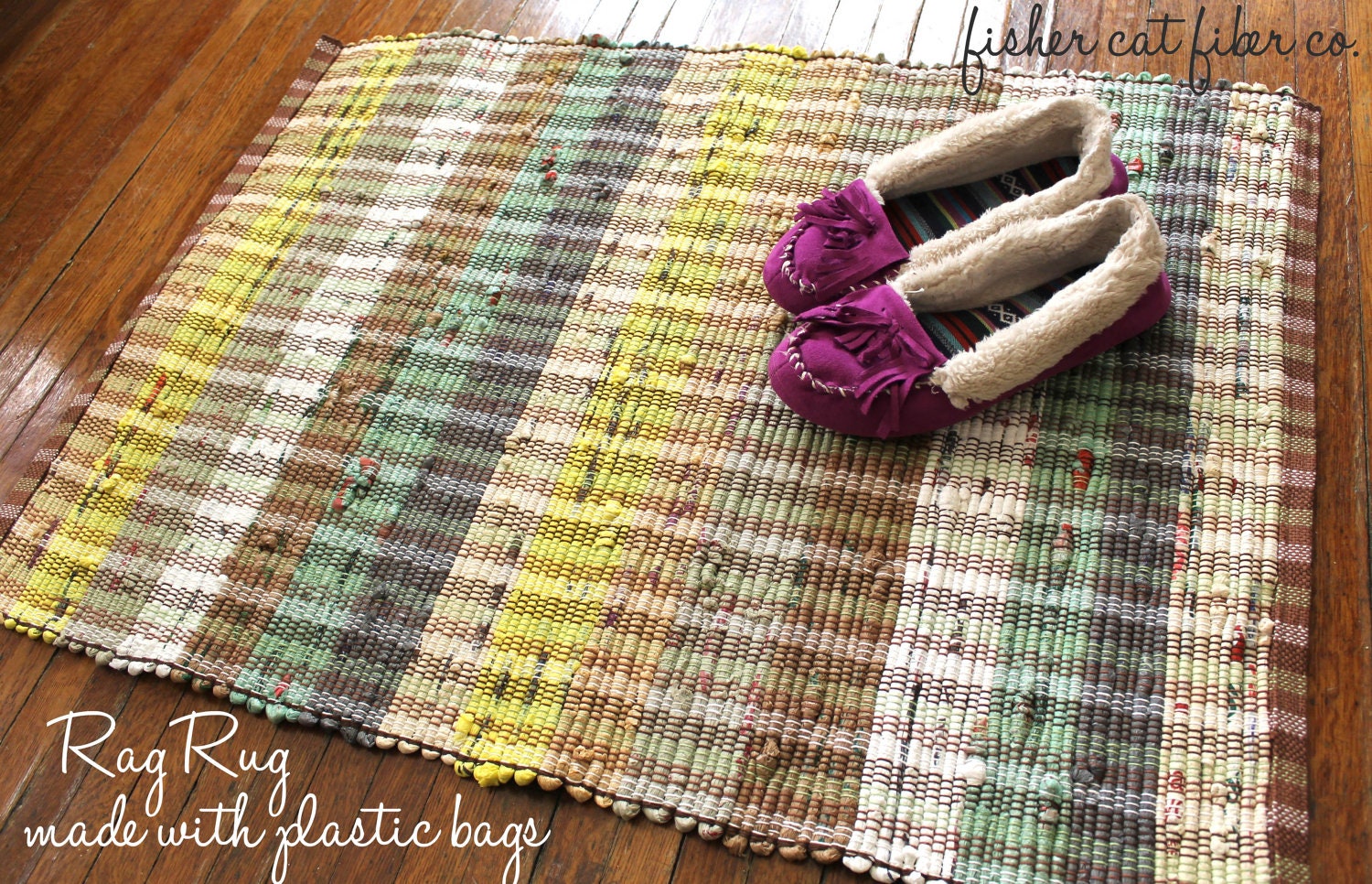 Multi-Colored Upcycled Rug-Woven Plastic Bags