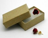 Red Rose Earrings, Medium in Gift Box