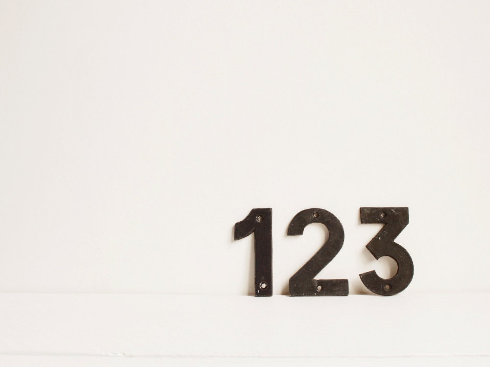 Vintage metal numbers, pick your number
