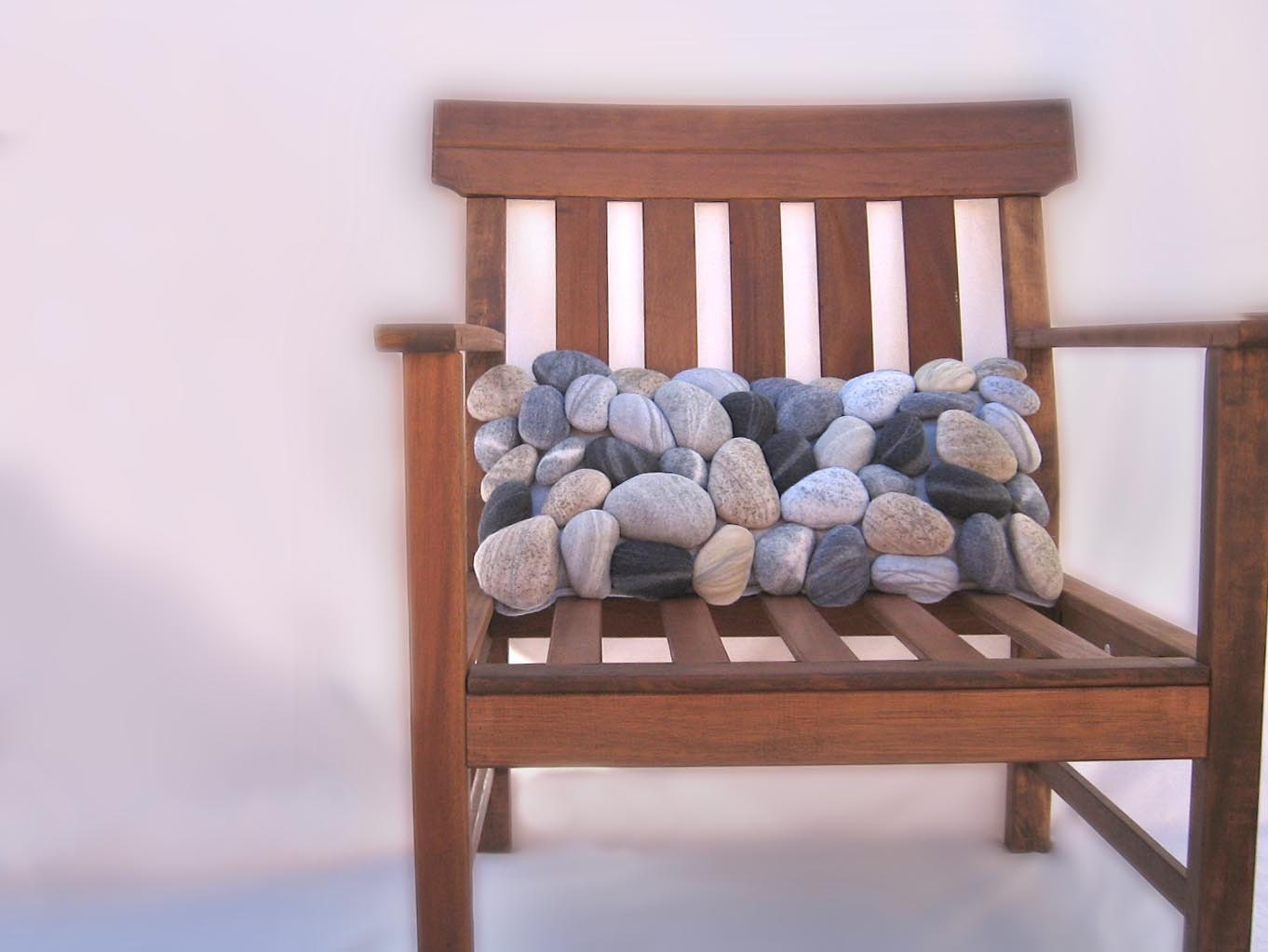 river rock lumbar decorative pillow