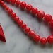 70s Pimento Red Marbelized Bead Necklace