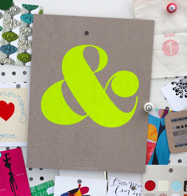 Ampersand Screen Print - Neon Yellow (3rd Edition)