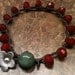 BERRY Red BEAUTIFUL Beaded Flower Charm Bracelet