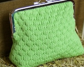 Handmade Knit Purse - Apple Green