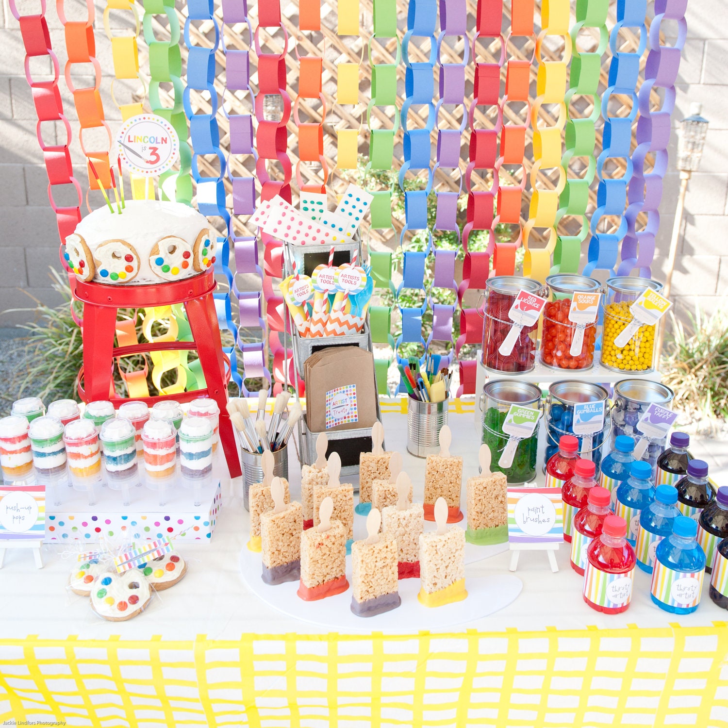 Rainbow Art Paint Printable Birthday Party Collection - As Seen on Hostess with the Mostess - Petite Party Studio