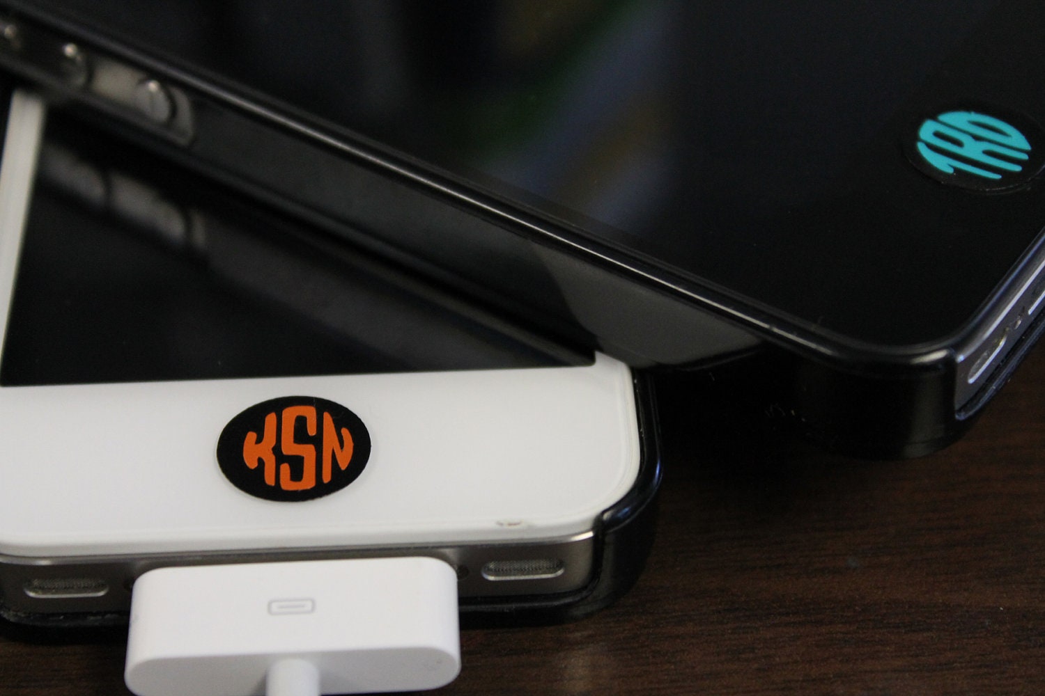 Set of 2 iPhone Home Button Monogram - iPad Home Button Monogram - iPod touch monogram - custom Home Button Cellphone Monogram