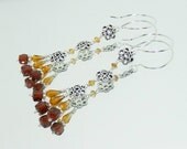 Garnet and Citrine Mini Chandelier Sterling Silver Earrings