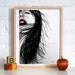 Welcome to Love original amazing realistic beautiful black red white drawing