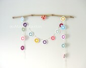 Crochet Flower Garland Bunting Rainbow Nursery Decoration Wall Decor Summer Hanging Embellishment Home Garland Bridal Shower Granny Chic