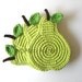 Crochet Coasters Green Light Pear . Beverage Drink Pastel Peridot Lime Leaves Vegan Decor Crochet Fruit Collection - Set of 4