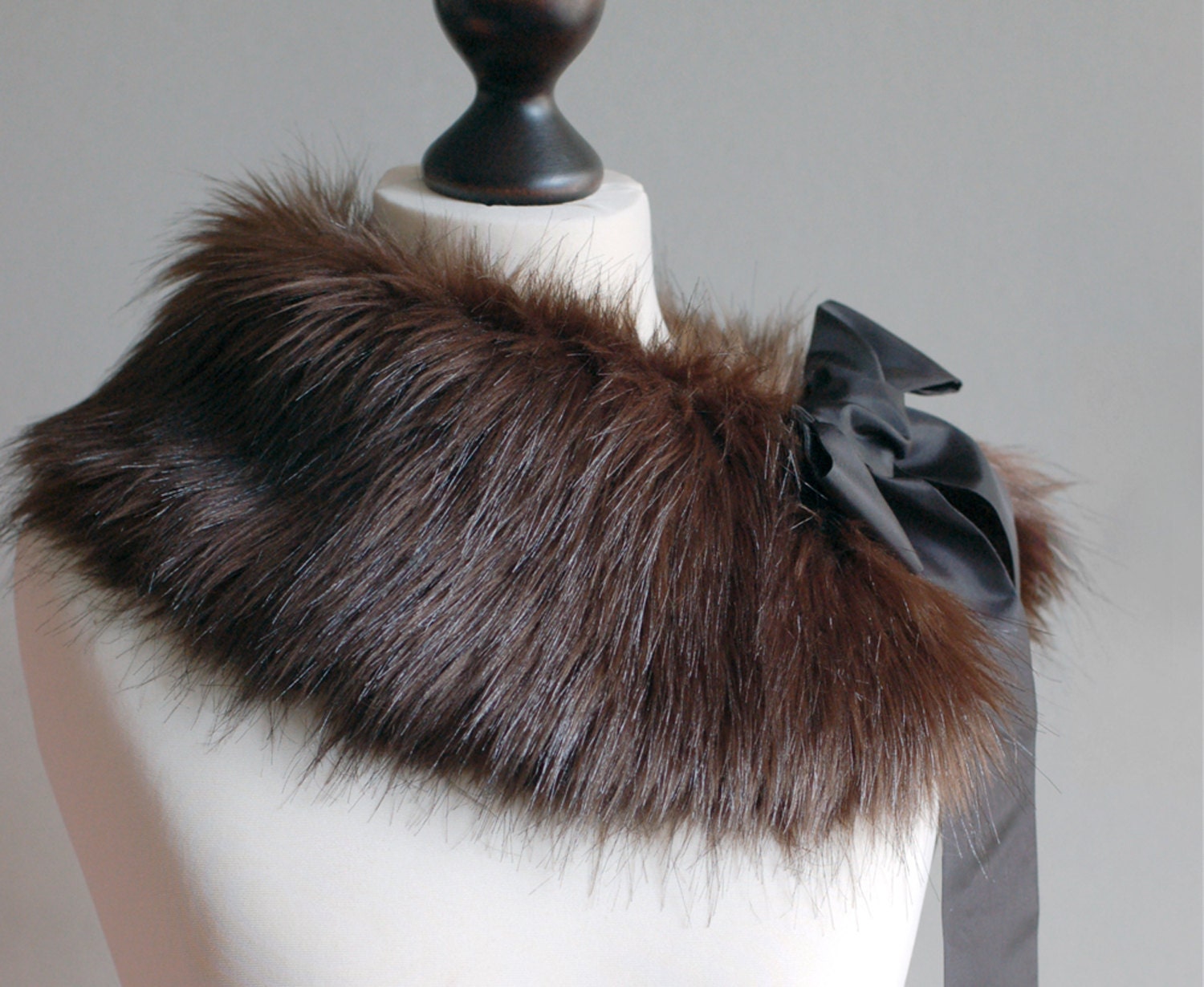 SALE 10% OFF Chocolate brown collar from soft faux fur