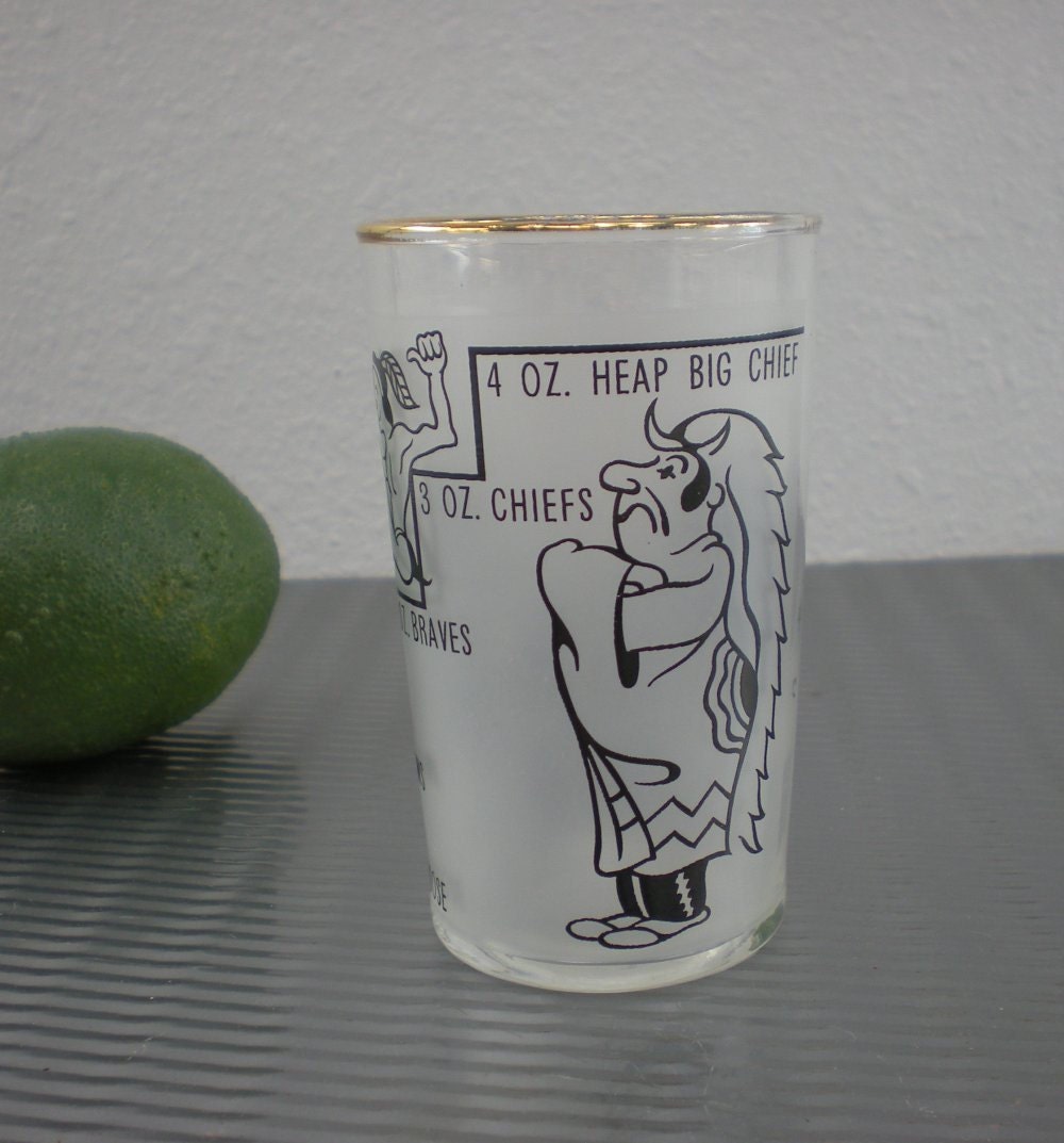 Canada Souvenir Bar Ware Shot Glass - Big Chief Indian - 4 oz