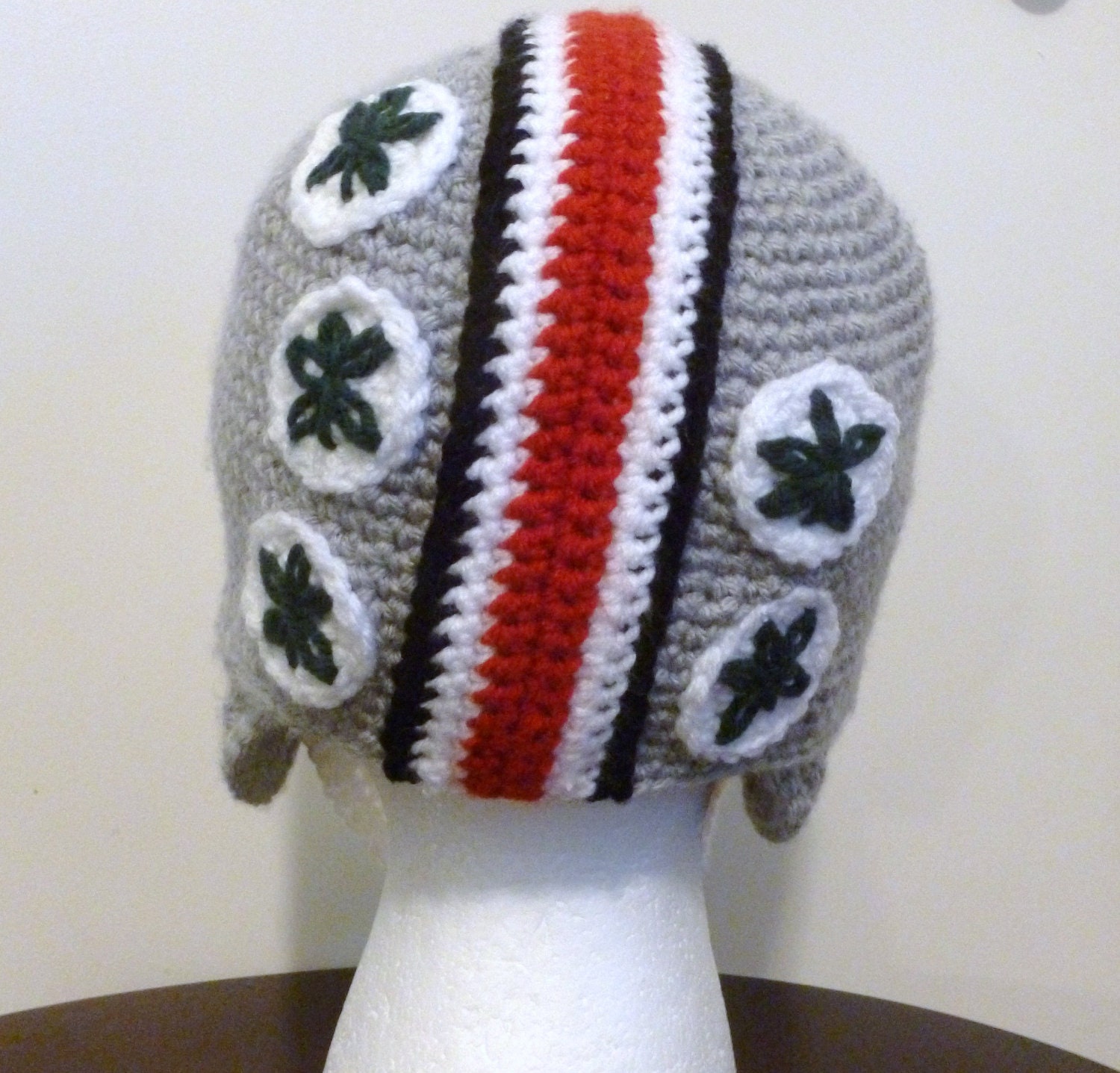 Ohio State Buckeyes Helmet- Beanie-Hat-Football-Team Spirit-Made to Order-Unisex-All Sizes