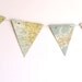 WORLD MAP Paper bunting - vintage atlas paper, travel party decoration, map decoration