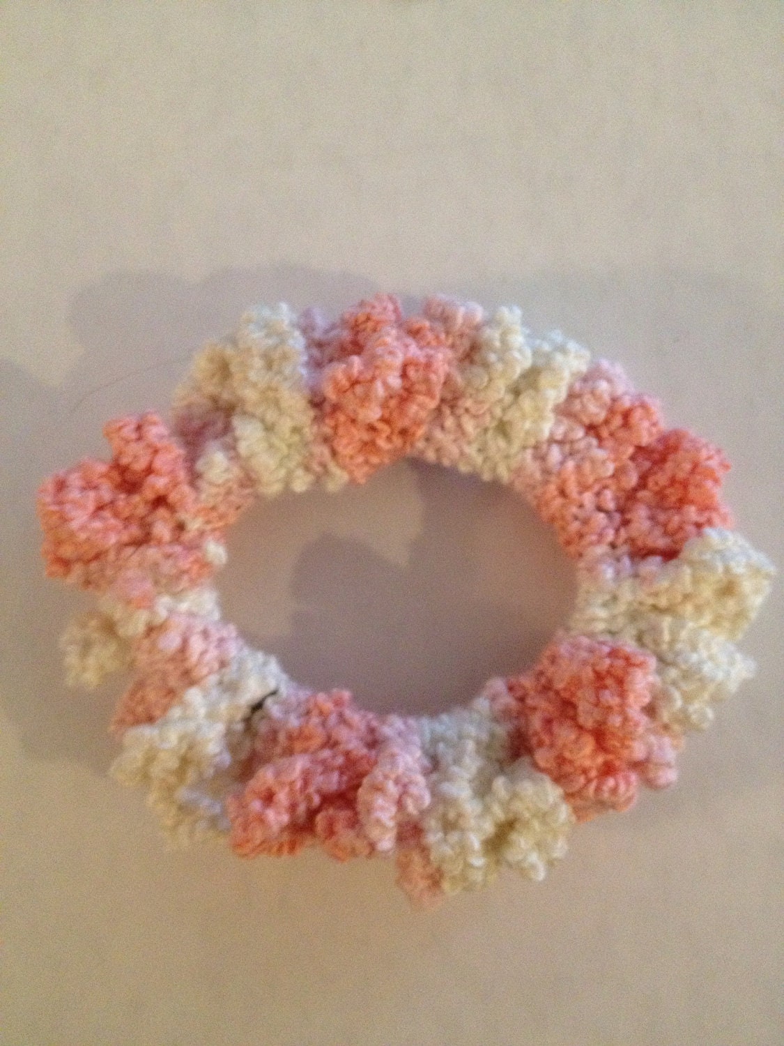 Pink Crocheted Hair Scrunchie 