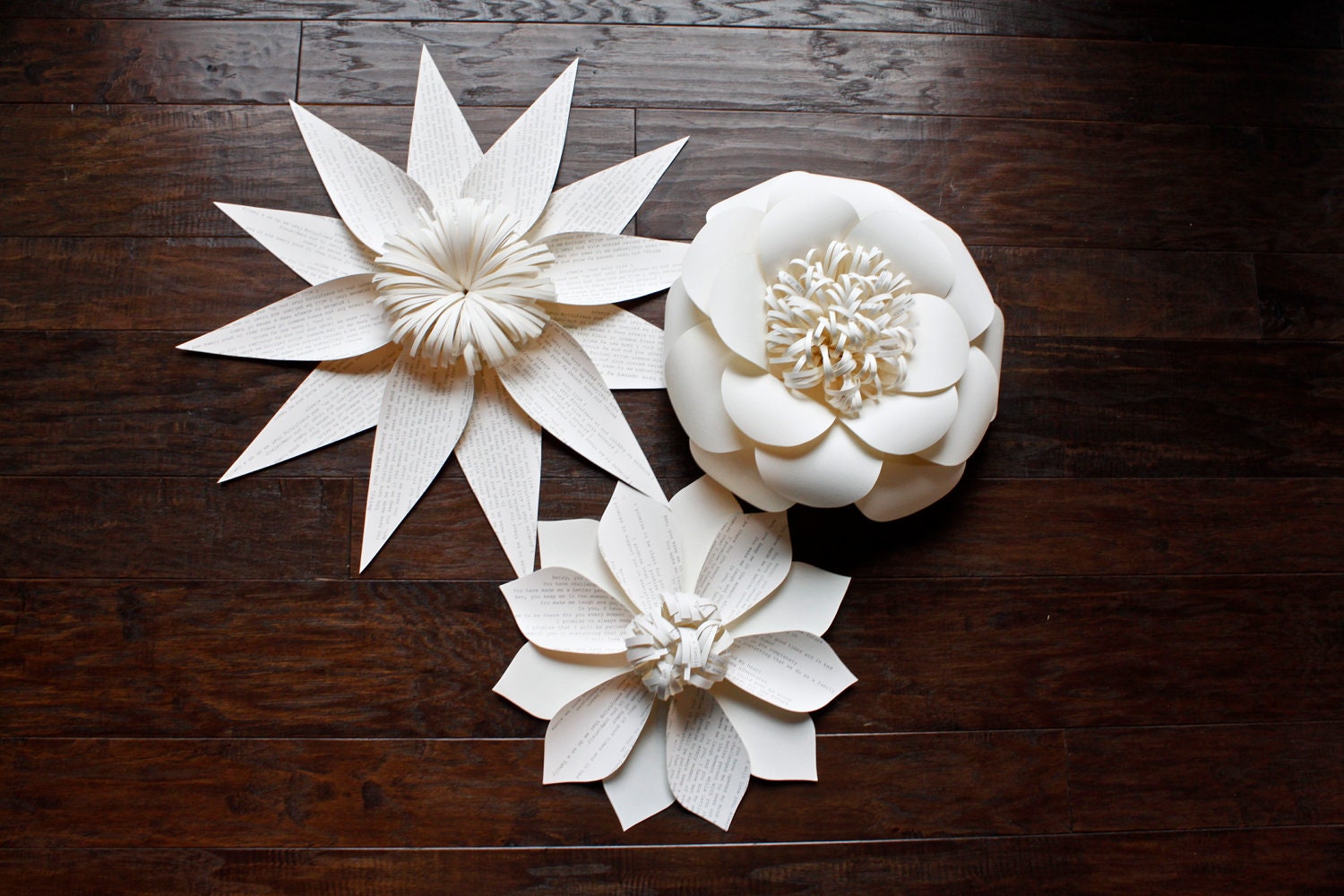 custom imprinted vows paper flowers