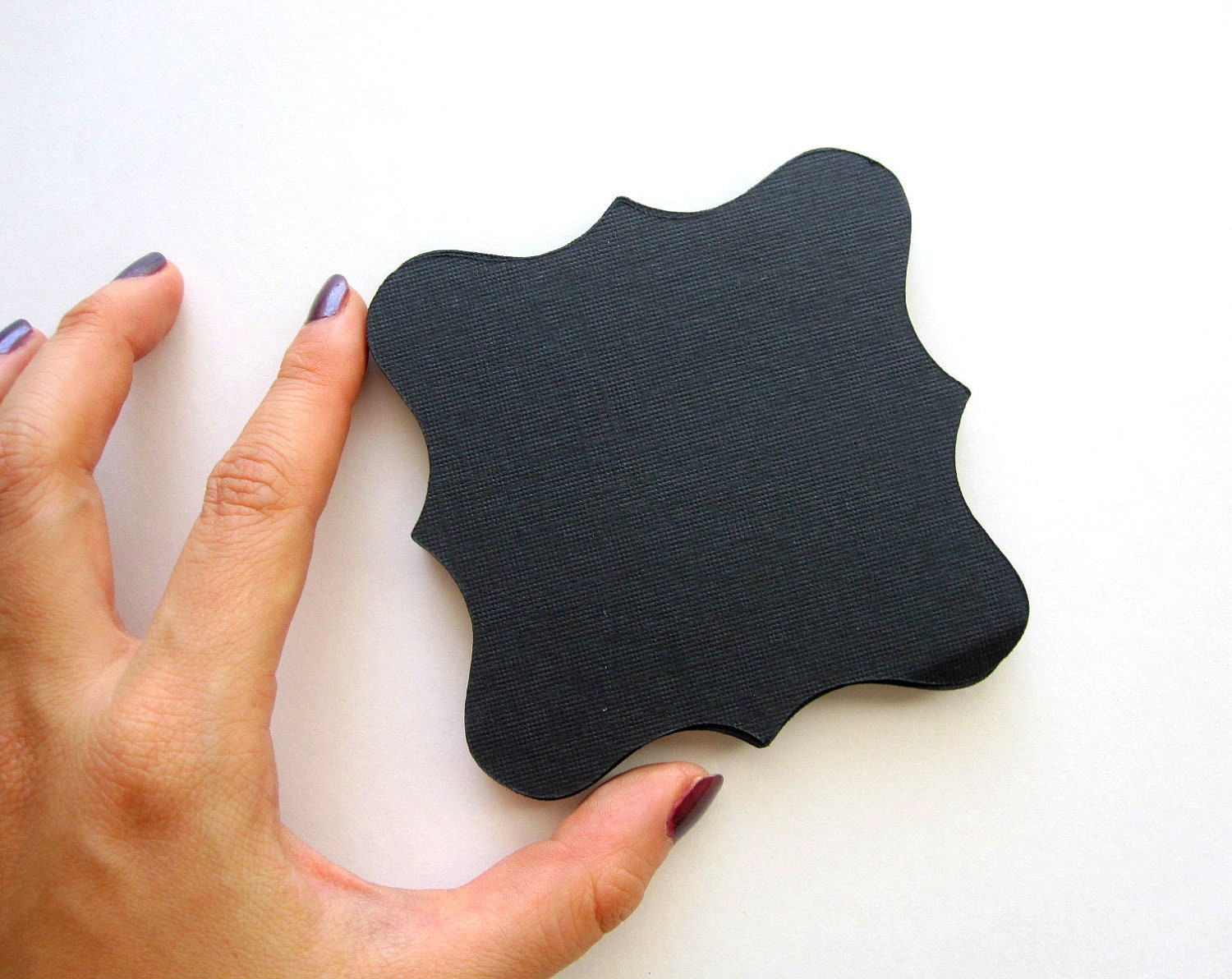 18 Square Bracket cards (3.5 x 3.5 inches) in Black Textured Cardstock A250 Il_170x135