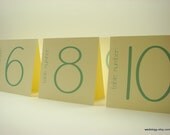 Table Number Wedding Tented Bistro Design in Colors to Coordinate with your Wedding Reception Decor