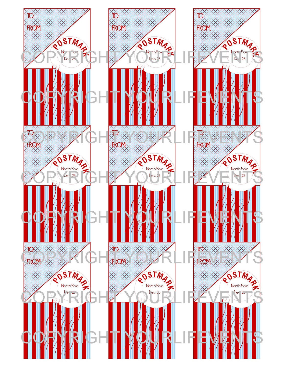 Vintage Style Holiday Christmas Gift Tags / Instant Download Red & Aqua Holiday Printable Gift Tags Il_570xn