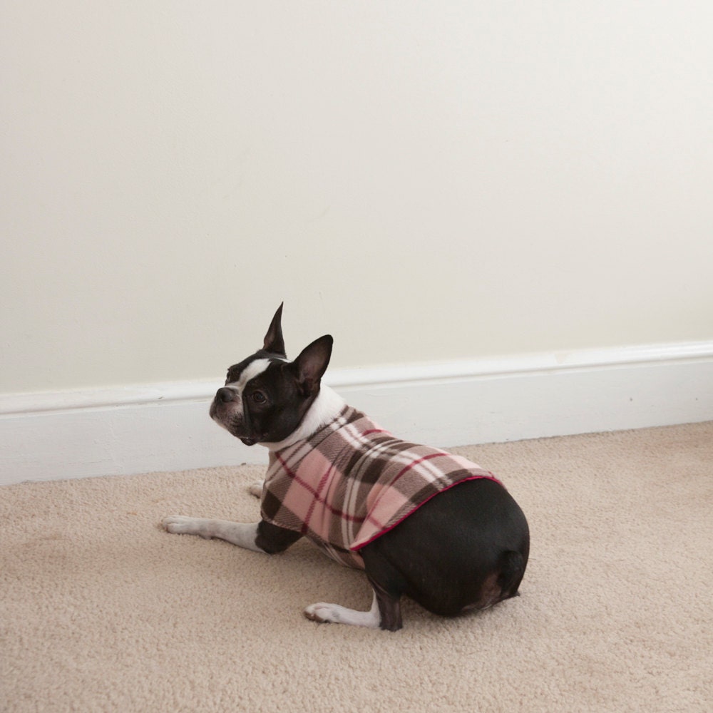 Pink, Brown, White Plaid Coat  - Free Shipping Woldwide