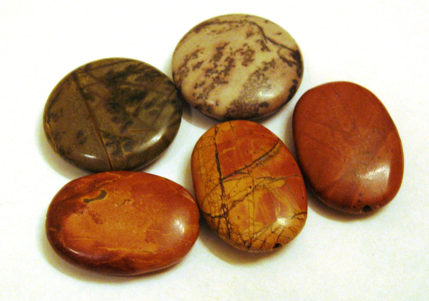 Multi Color Picasso Jasper Gemstone Pendant Focal Beads (1)
