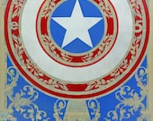 Stenciled Print of Captain America's Shield