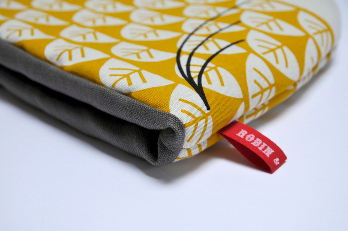Hand Screen Printed Owl Tea Cosy in Yellow
