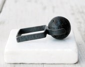 Black Lava Rock Ring - Total Black Lava and Sterling Silver - Square Ring - Santorini Jewelry - Wearable Art - Geometric Ring - Eccentric