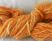 Handspun Blue Face Leichester Orange and Gold Yarn: Saffron