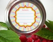 Rainbow Canning jar stickers, 2 inch round for fruit and vegetable preservation, jam and jelly