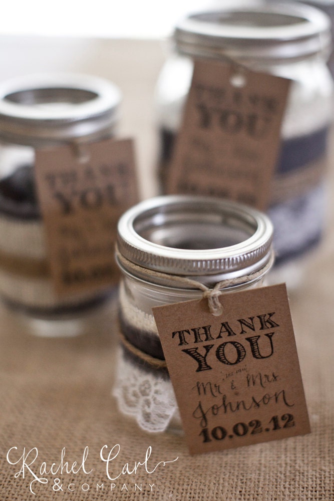 Thank You Gift Tags Wedding Favor Tags Shower Favor Vintage Wedding Custom Personalized Calligraphy Stamp