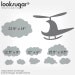 Baby Nursery Wall Decals with Clouds & Helicopter - Children and Kids Playroom - 0069