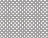 Gray and White Small Polka Dot Cotton For Riley Blake, 1 Yard