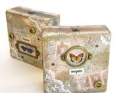 Original Mixed Media Art Collage Set of Two Mixed Media Butterfly Art Inspirational Words Butterflies