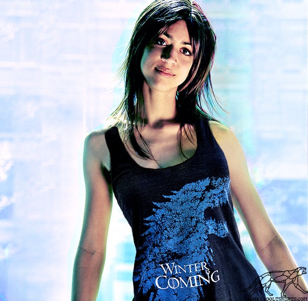 Game of Thrones Racerback Tank WINTER Is COMING American Apparel  Heather Black