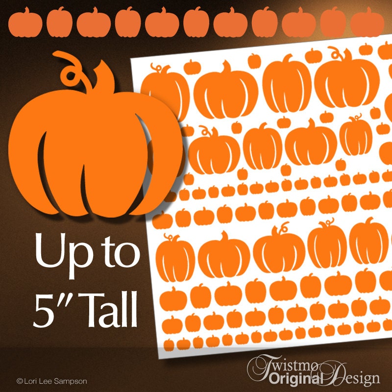 114 Halloween Fall Pumpkin Stickers, Vinyl Wall or laptop Decals, Holiday Decorations