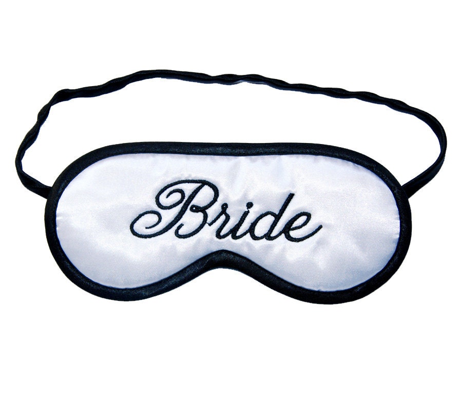 Bride Sleep Mask -  Wedding Night eye mask - Black And White - PomponDesigns