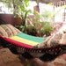 Rastafari Colors One, Single Hammock hand-woven Natural Cotton Simple Fringe