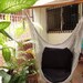 Grey Color Sitting Hammock, Hanging Chair Natural Cotton and Wood